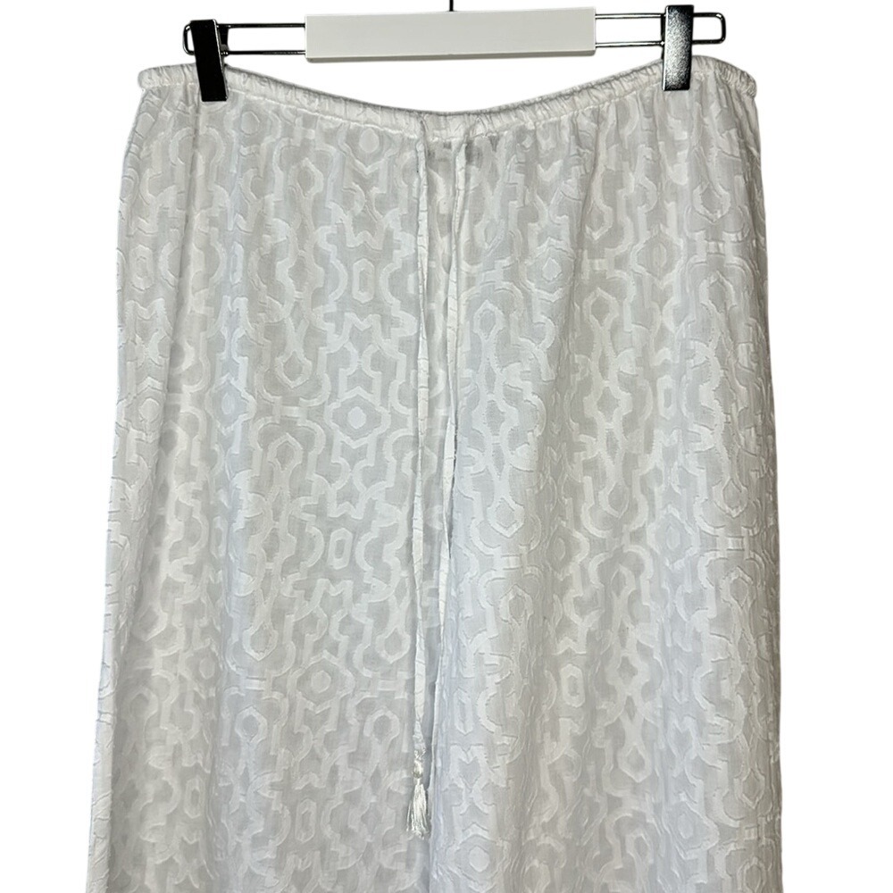 Tommy Bahama White Drawstring Waist Lightweight 100% Cotton Coverup Pants Size L - Picture 3 of 14